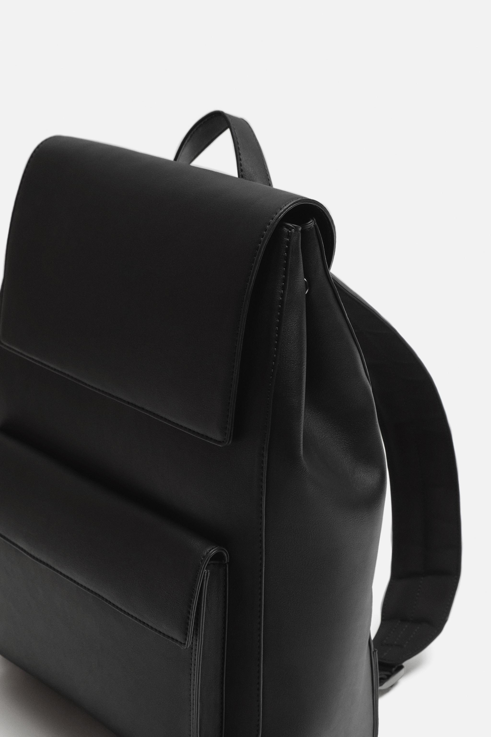 BACKPACK WITH FOLDOVER FLAP - Black | ZARA United Kingdom