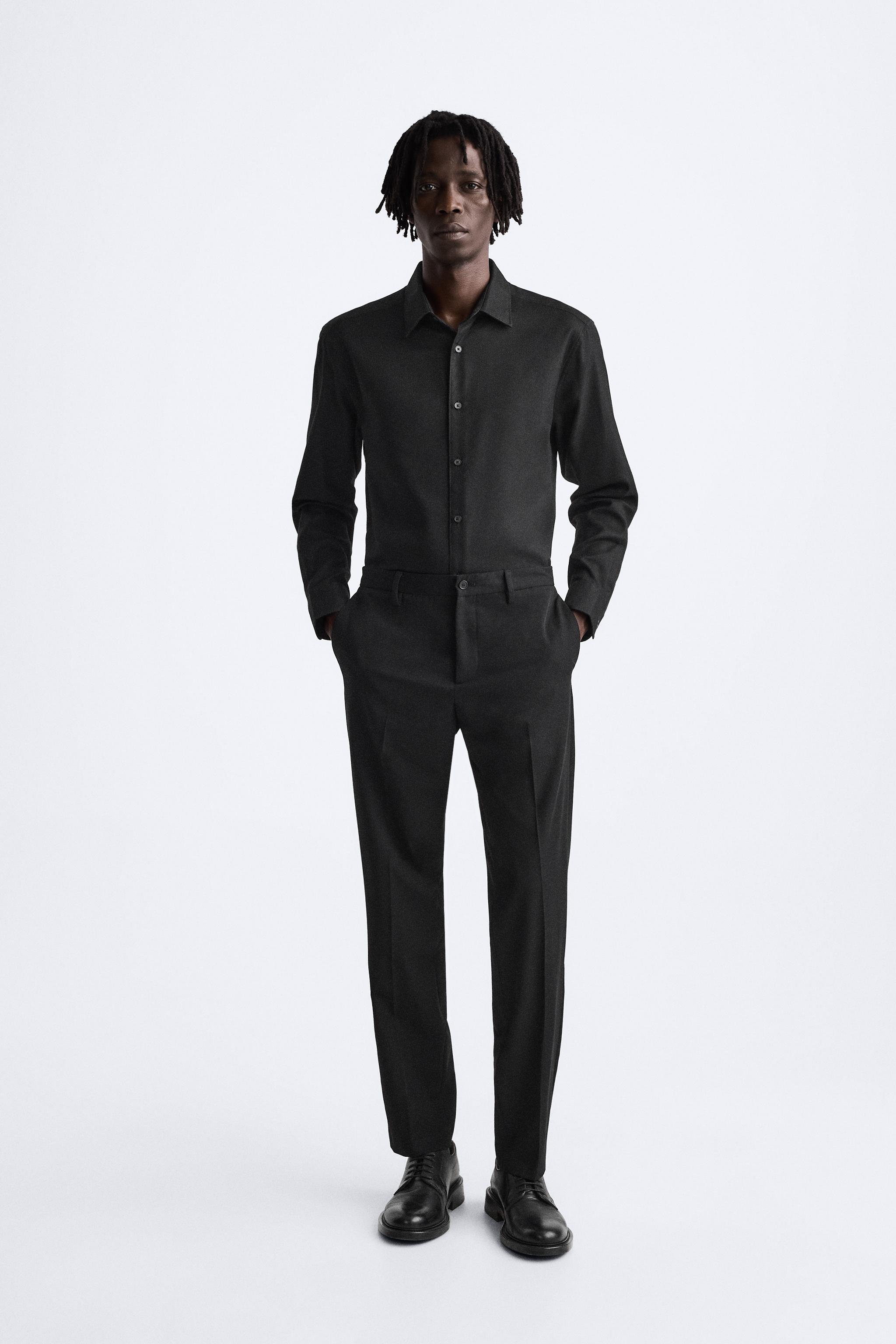 EASY CARE TEXTURED SHIRT - Black | ZARA Australia