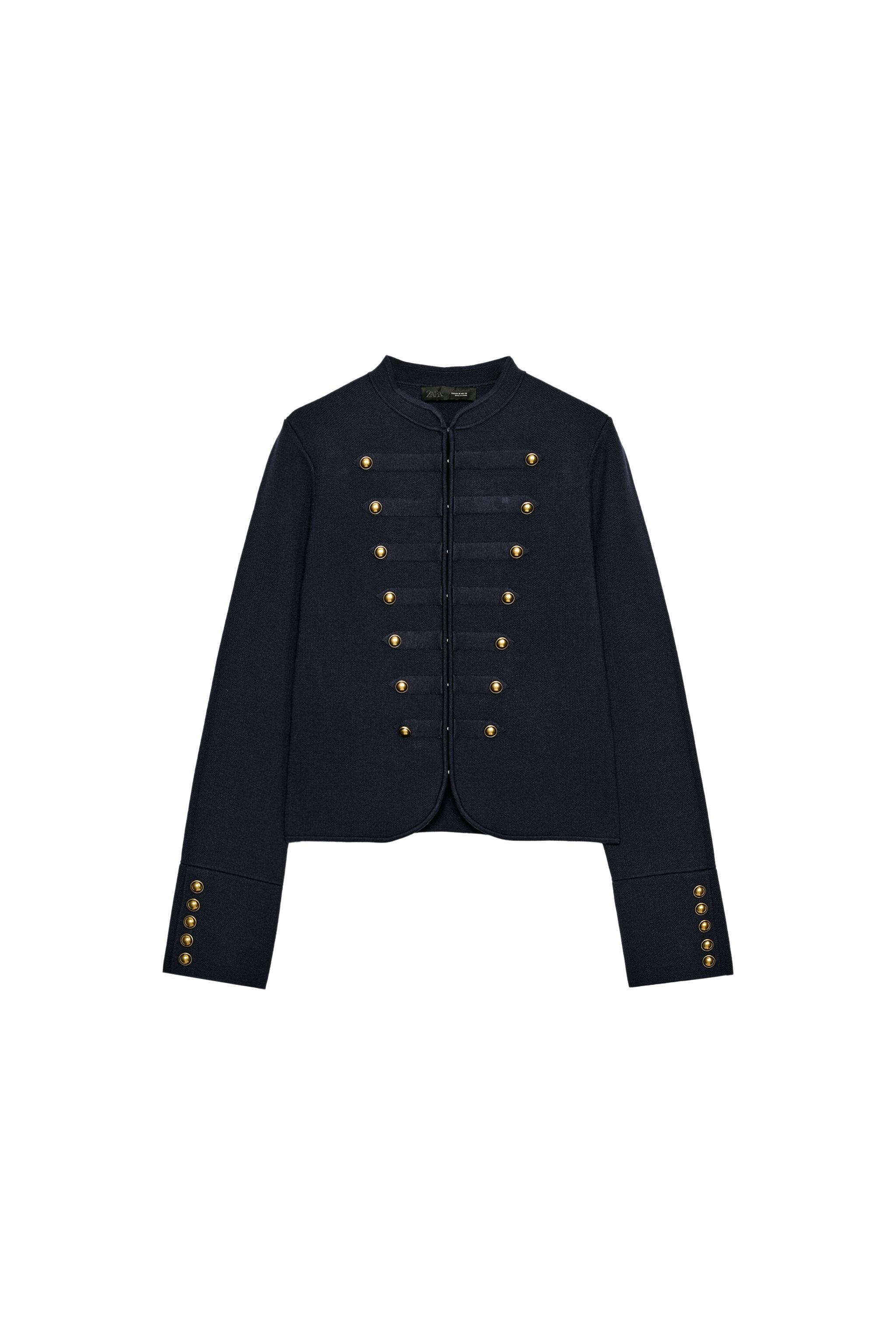 zara ボタン留めカーディガン S ZARA - ZARA リボンボタン 襟付き カーディガンの通販 by みっち's