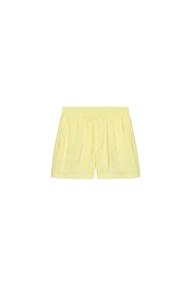 Zara FLOWY SHORTS WITH ELASTIC WAIST - Yellow