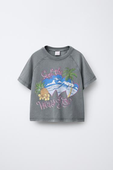 SURF PRINT T-SHIRT - Anthracite grey by Zara