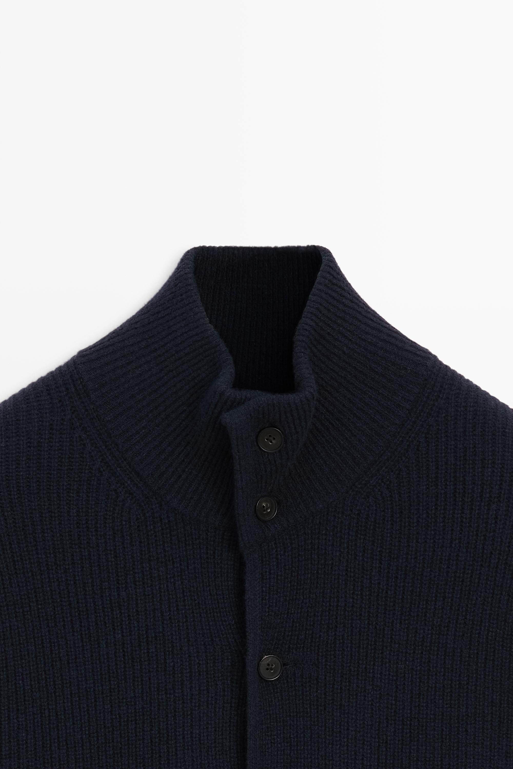 Cardigan en maille à boutons laine mélangée