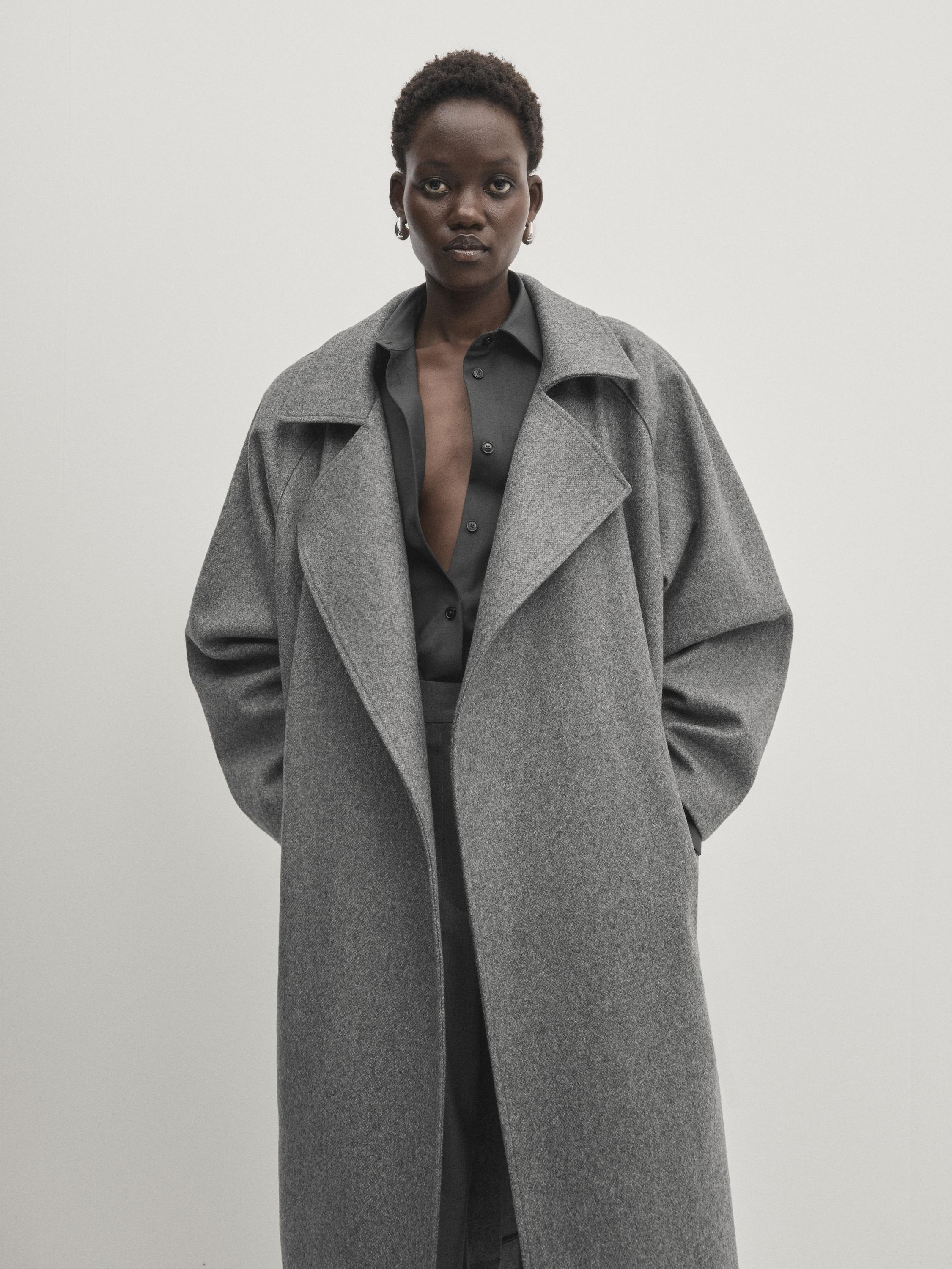 Belted oversize coat - Studio - Gray | ZARA United States
