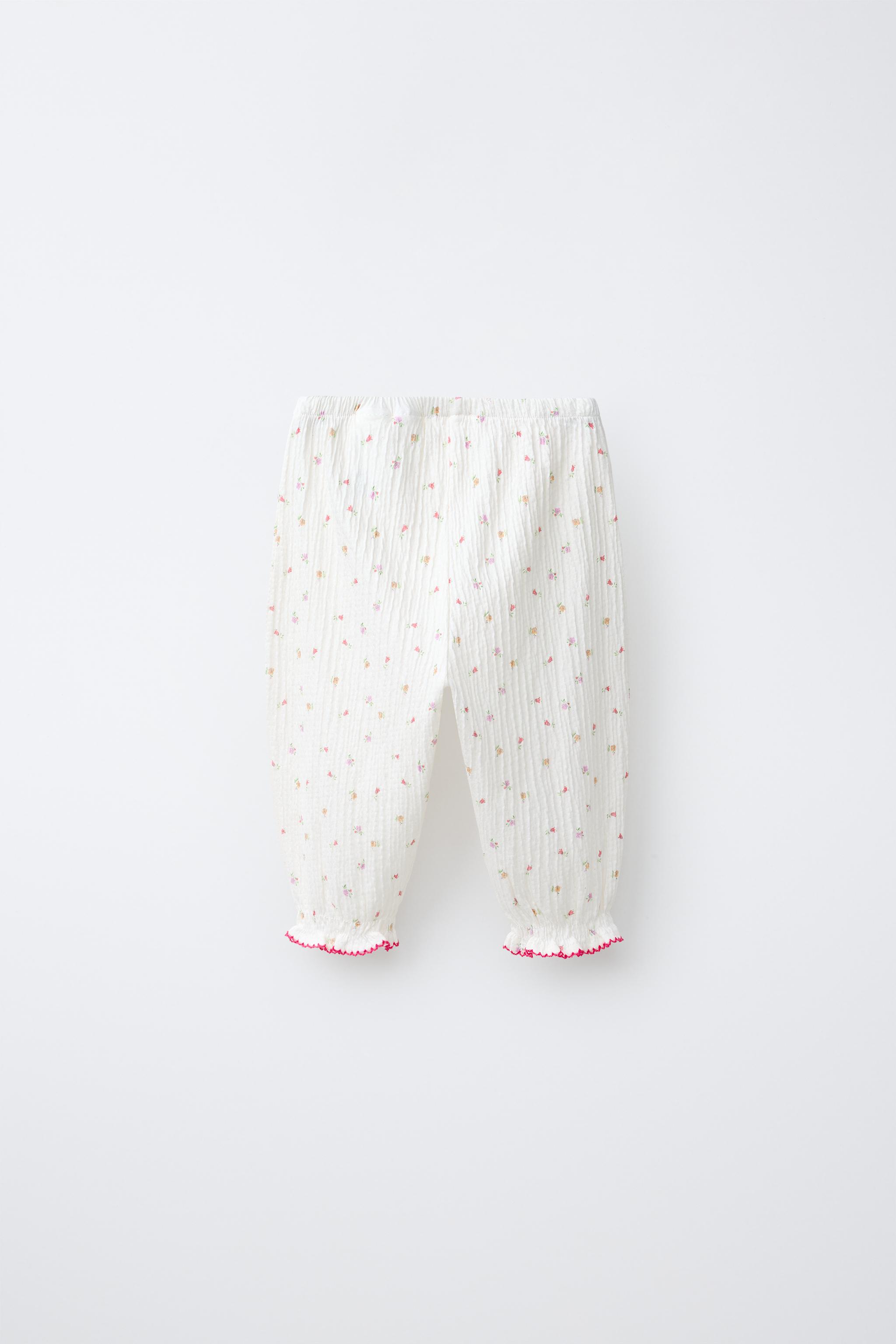 TEXTURED FLORAL PANTS