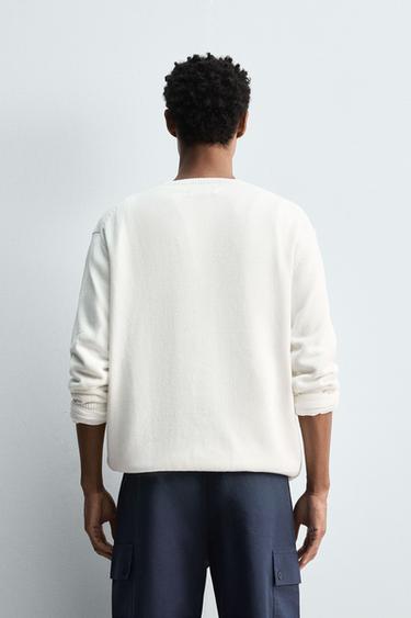 COTTON-HEMP SWEATER - Oyster-white by Zara - Image 2
