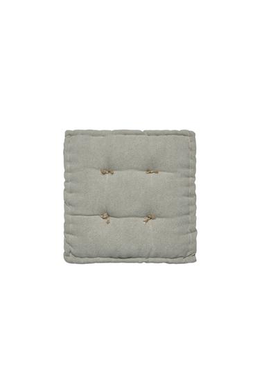 SEAT CUSHION WITH TOPSTITCHING - Blue marl by Zara