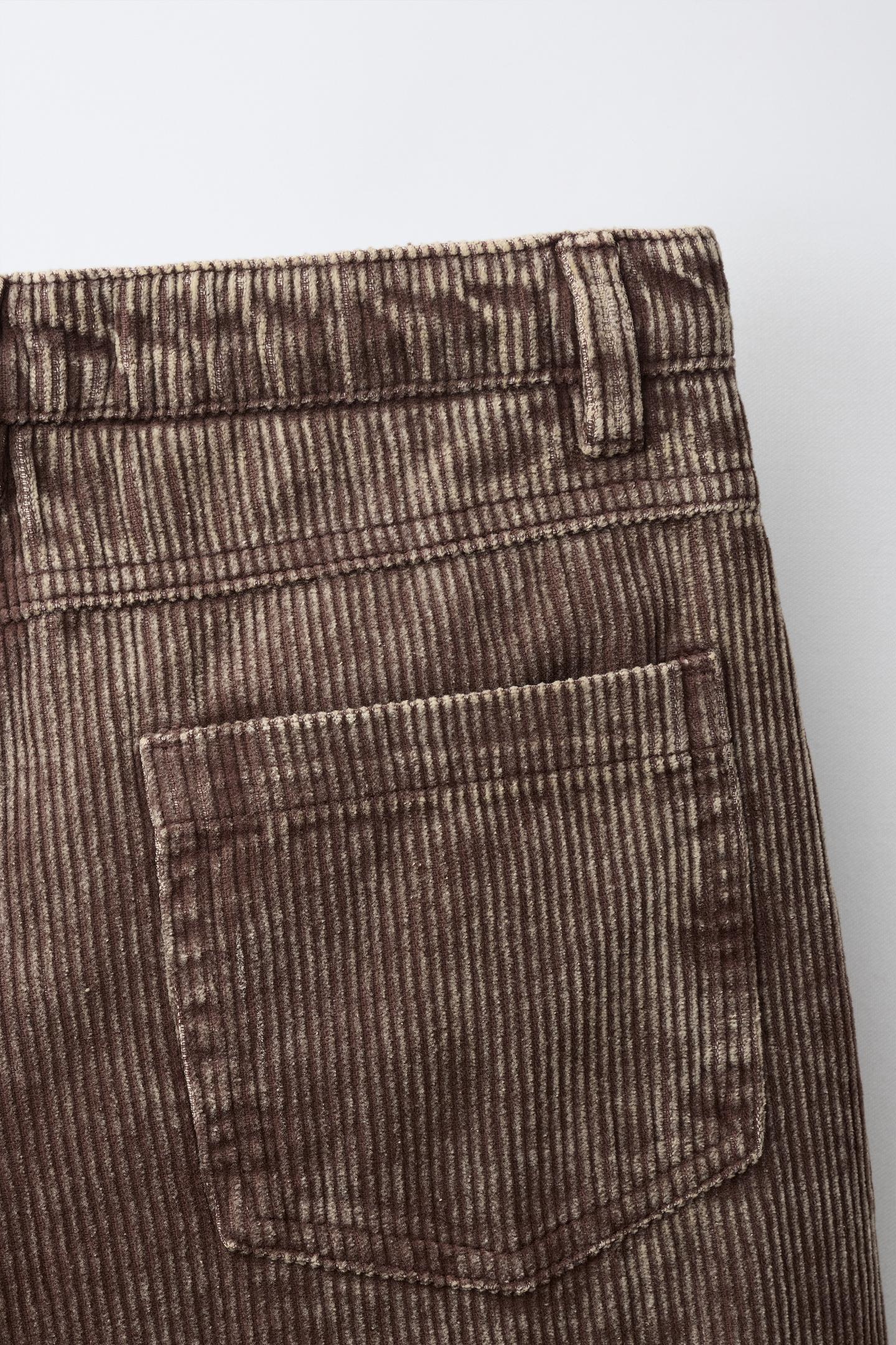 Детские брюки Zara Washed Corduroy Balloon, цвет: Тёмный коричневый — фото 5