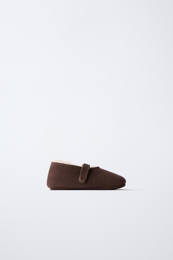 BAILARINA PIEL HEBILLA - Marrón de Zara - Imagen 0