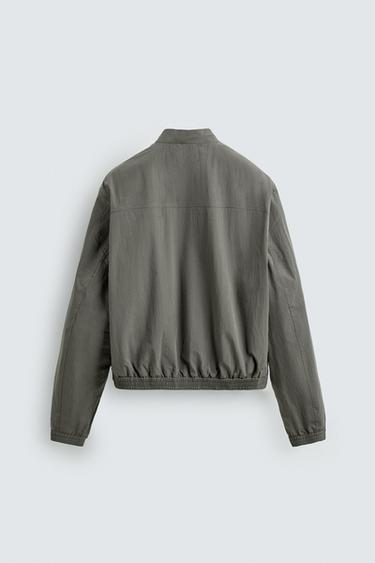CROPPED FIT TECHNICAL JACKET - Taupe grey by Zara - Image 7