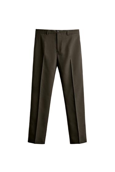 PANTALÓN TRAJE SLIM FIT - Khaki oscuro de Zara