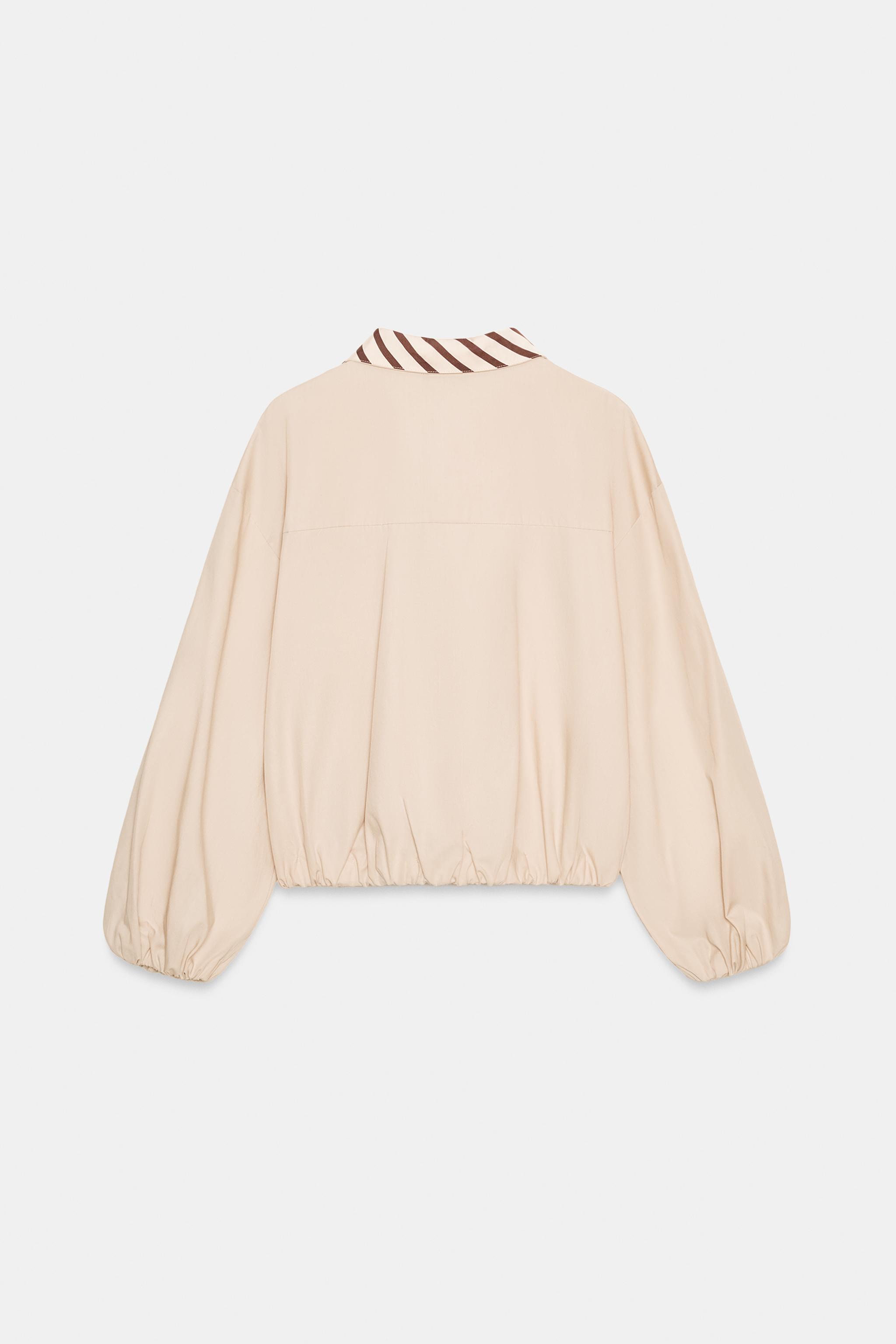 CONTRAST COLLAR POPLIN SHIRT