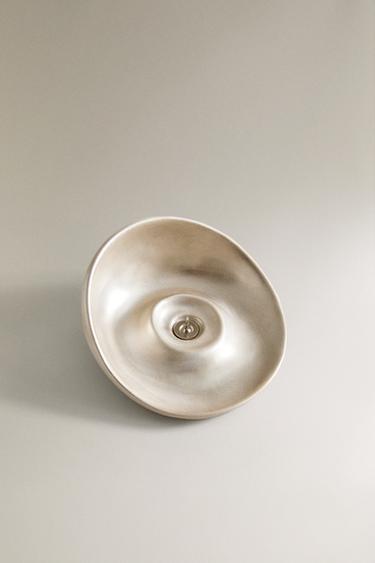 SILVER CERAMIC CHRISTMAS CANDLE HOLDER - Silver by Zara - Image 1