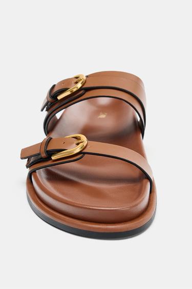 SANDALES DÉTAIL BOUCLES - Marron de Zara - Image 3