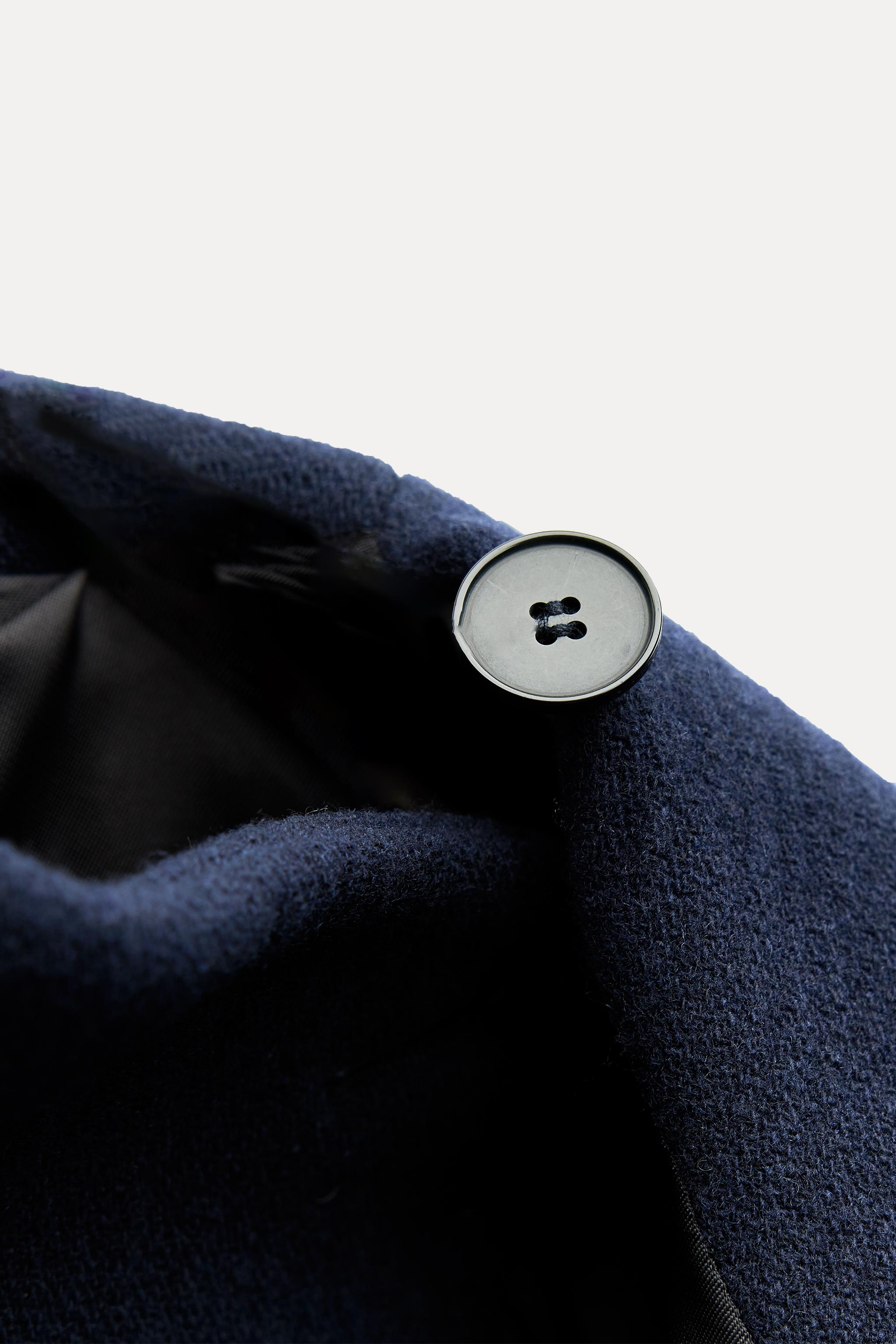 ZARA ZW COLLECTION ウールスカーフ付きコート L ネイビー ZARA ZW COLLECTION ウールスカーフ付きコート L ネイビー