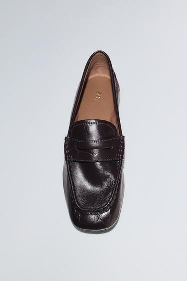 MOCASSINS EN CUIR SOFT - Marron chocolat de Zara