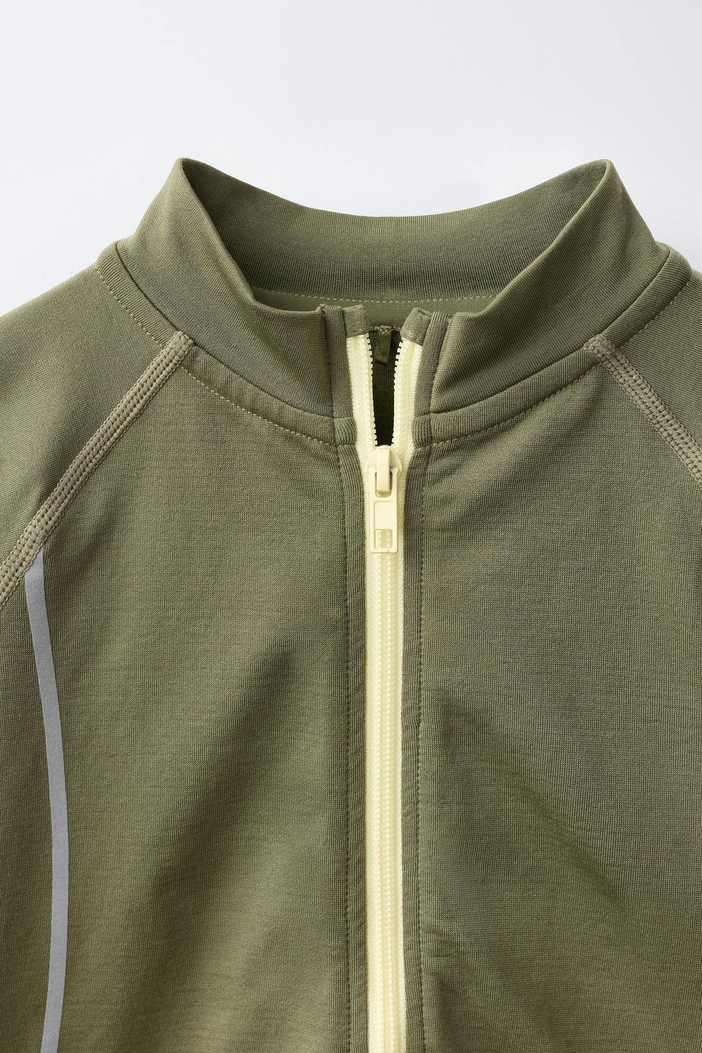 Детская толстовка Zara Seamless Sporty Zip, цвет: Хаки — фото 4