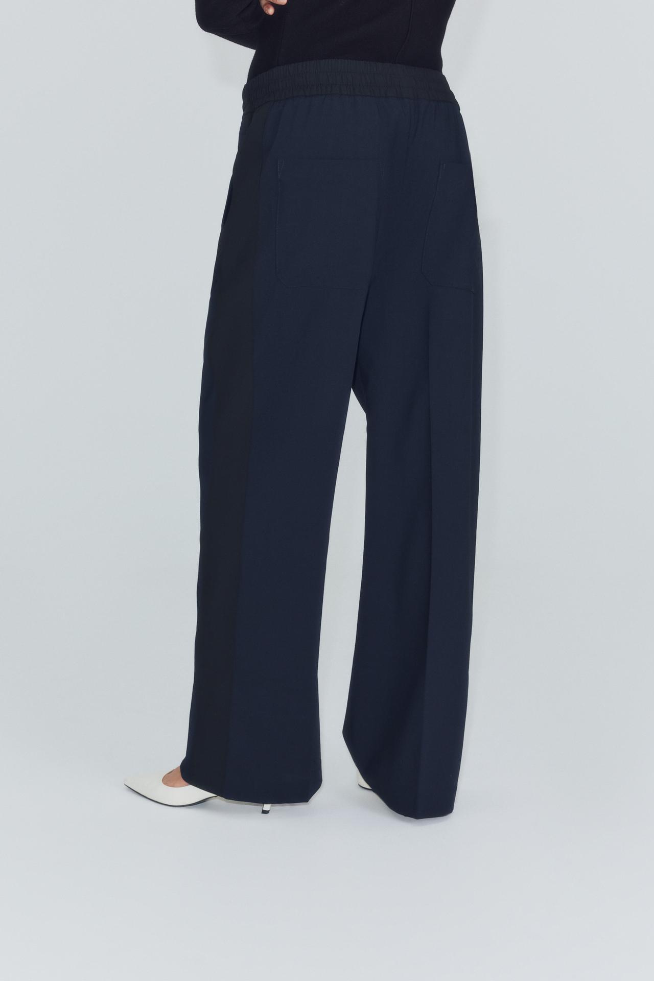 ZW COLLECTION SIDE STRIPE PANTS — Navy blue