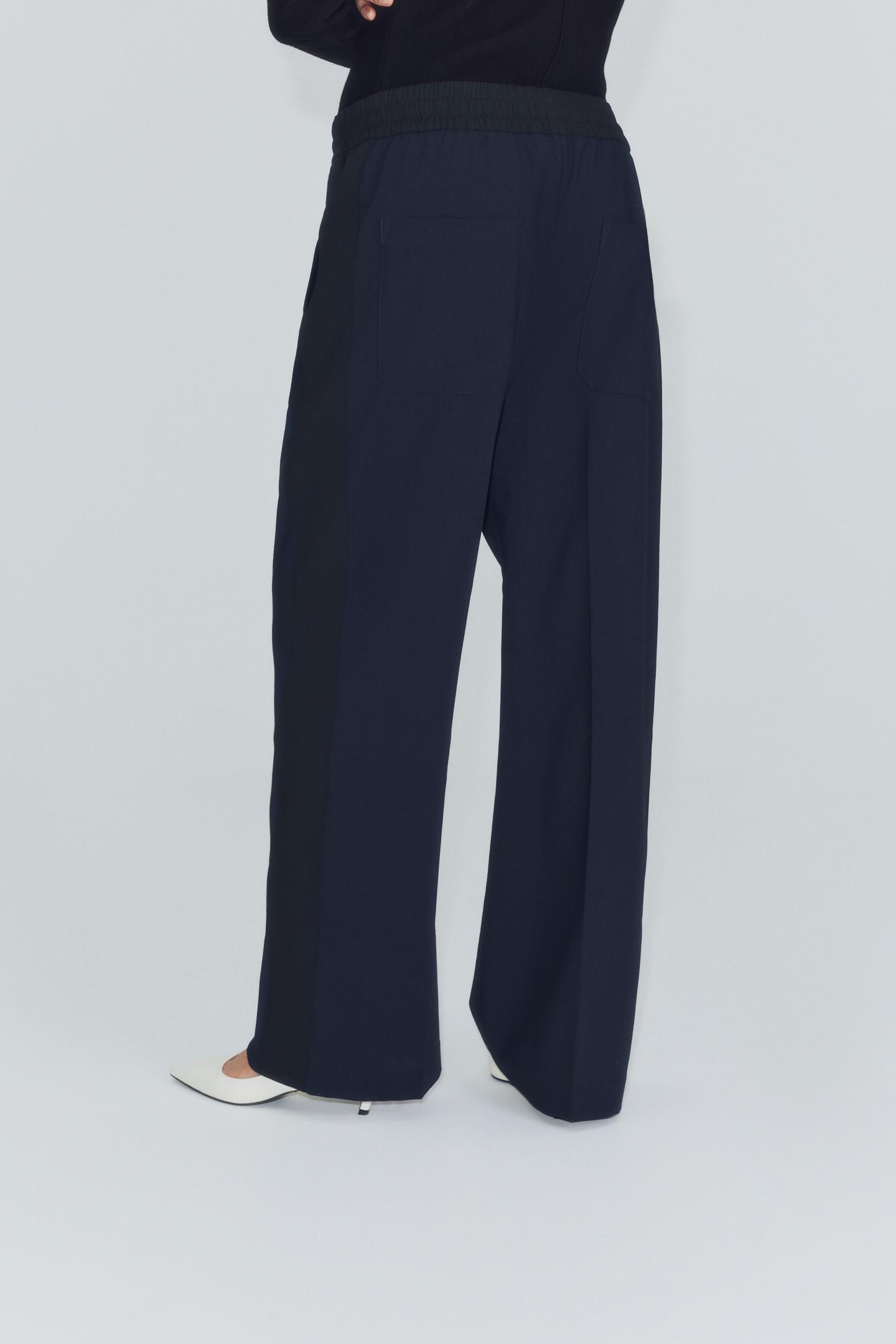 Женские брюки Zara ZW Collection Side Stripe, цвет: Тёмно-синий — фото 2