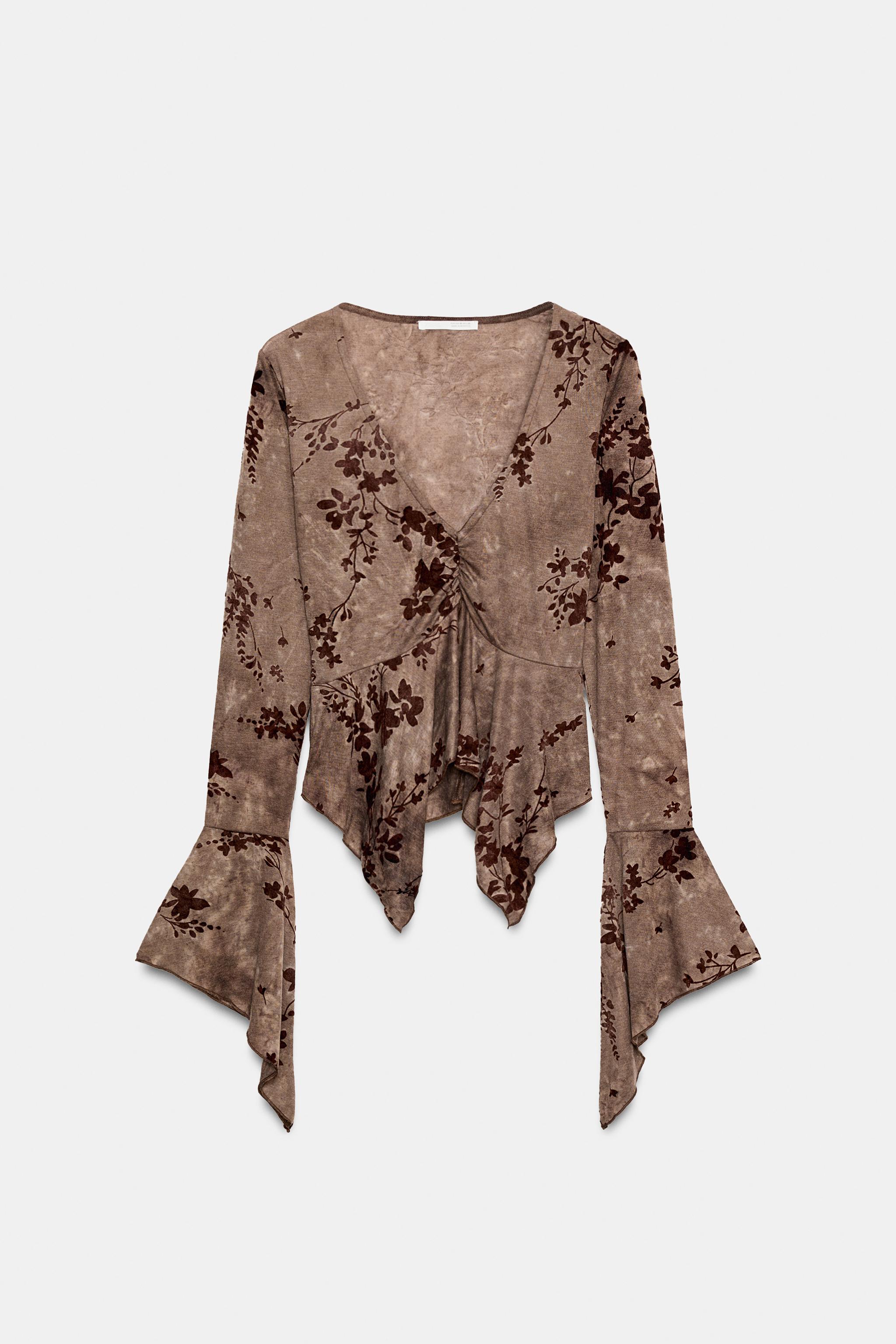 FLOCKED PRINT TOP
