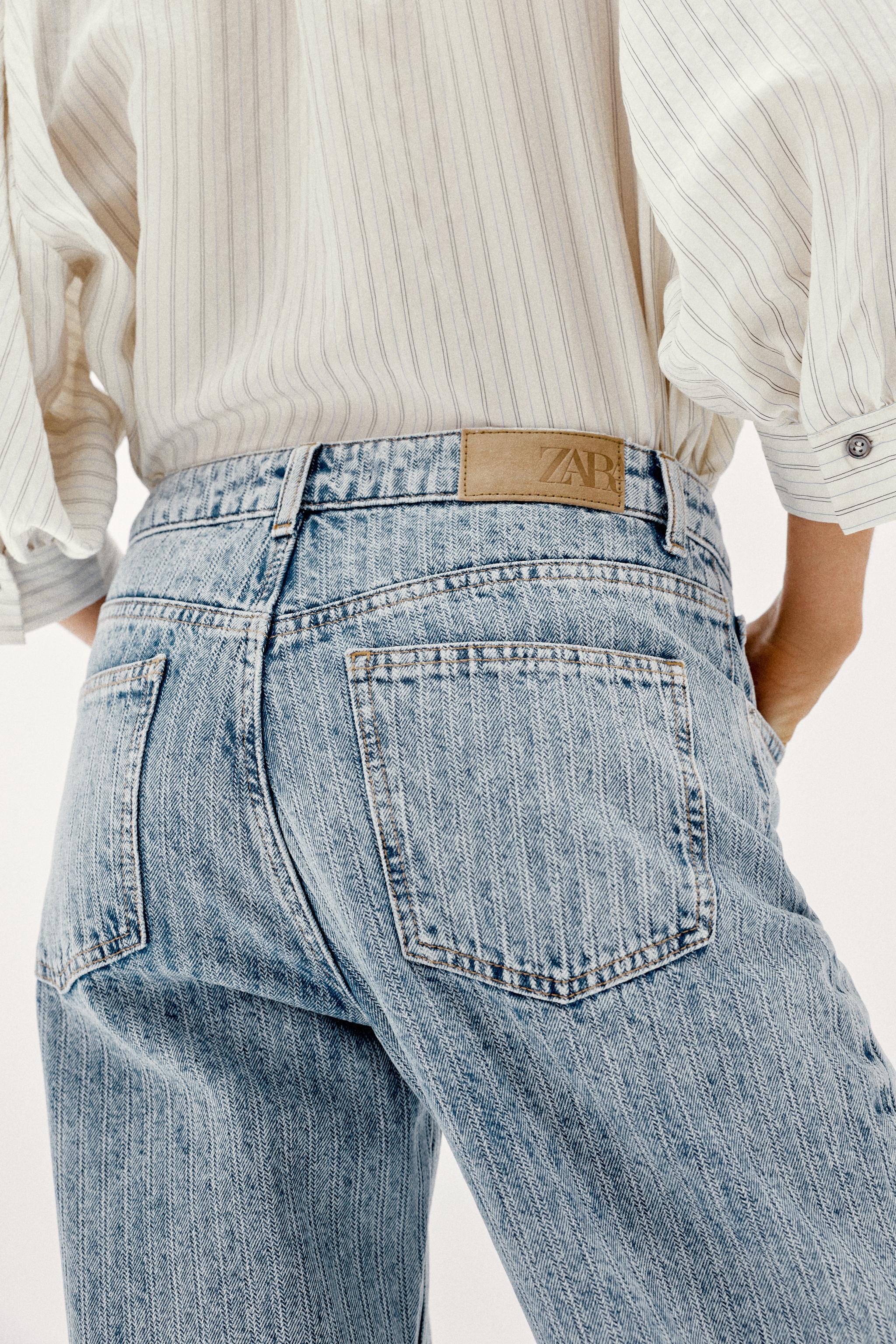 Женские джинсы Zara Z1975 MID-RISE STRAIGHT JACQUARD JEANS — фото 5