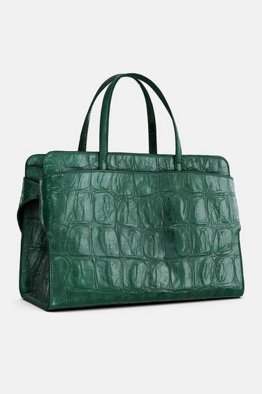 SAC CITY EN CUIR EFFET RELIEF - Vert de Zara - Image 7