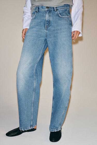 ZW COLLECTION CURVED STRAIGHT MID-RISE JEANS — Mid-blue 2