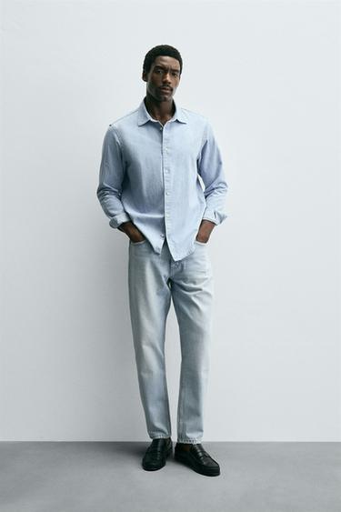 SLIM TAPERED JEANS - Light blue by Zara - Image 0