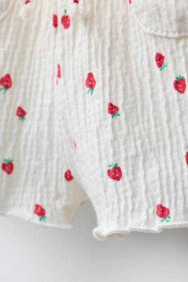 SHORT TEXTURÉ FRAISES - Blanc cassé de Zara - Image 3