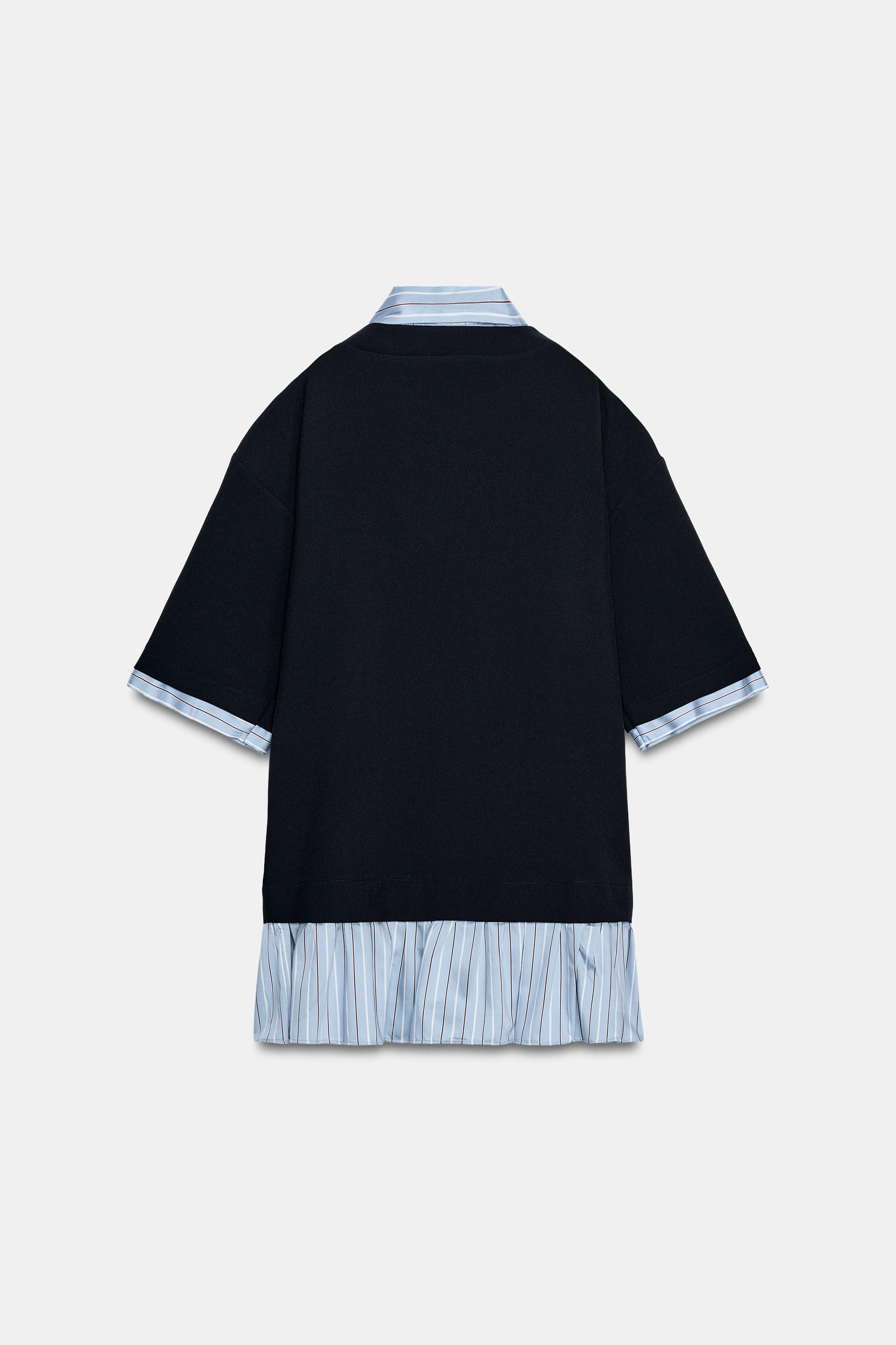 CONTRAST TIE-DETAIL MINI DRESS