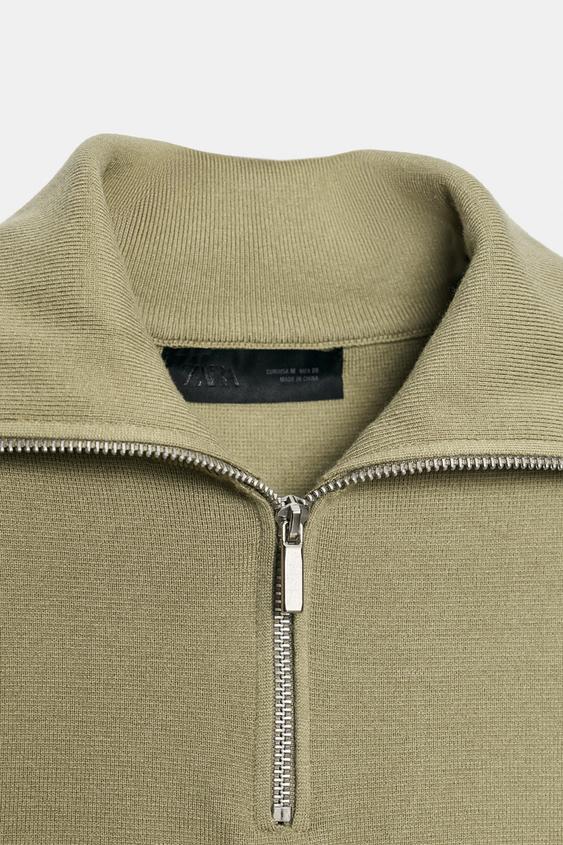 POLO EN MAILLE À MANCHES COURTES ET ZIP - Beige clair de Zara - Image 5
