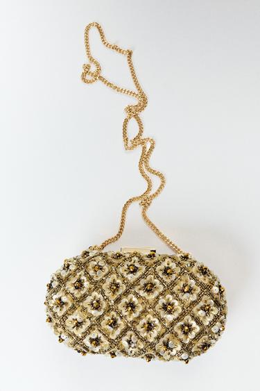 BEADED CLUTCH - Yellow by Zara