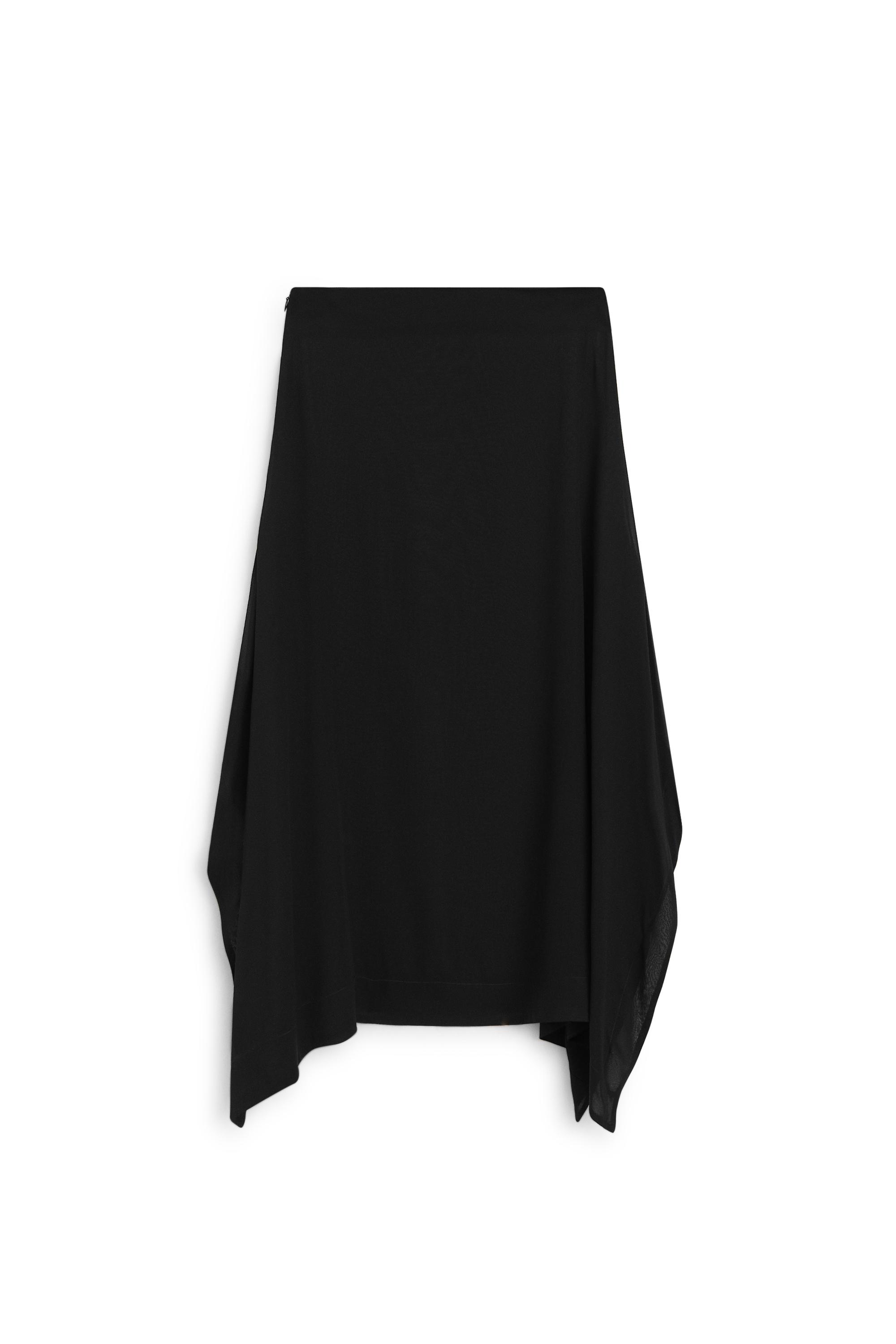 Semi-sheer asymmetric midi skirt - LIMITED EDITION