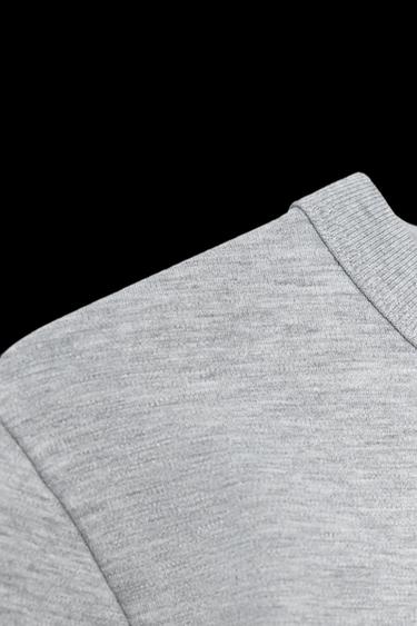 INTERLOCK LONG SLEEVE T-SHIRT - Grey marl by Zara