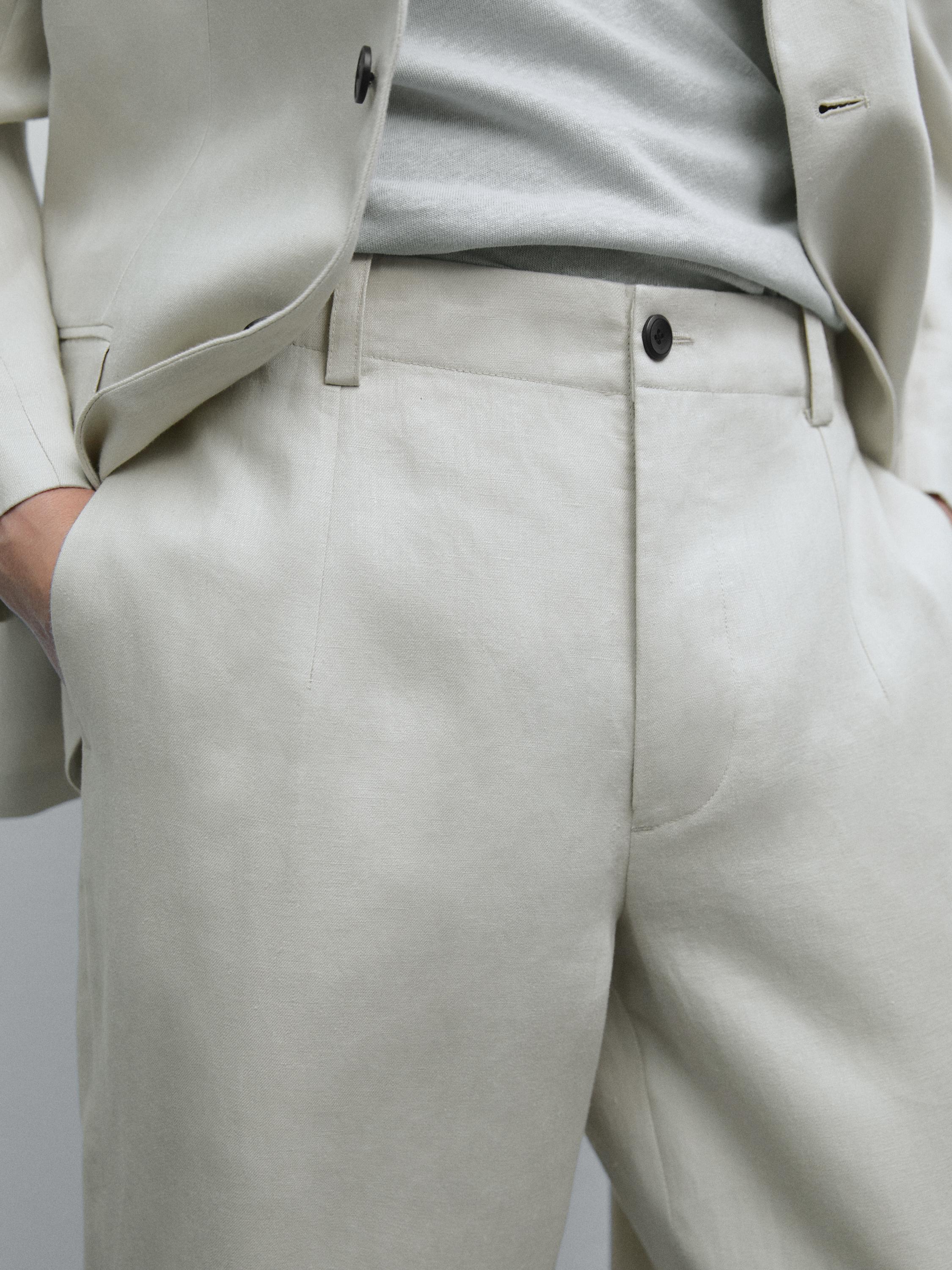 Pantalon de tailleur 100 % lin