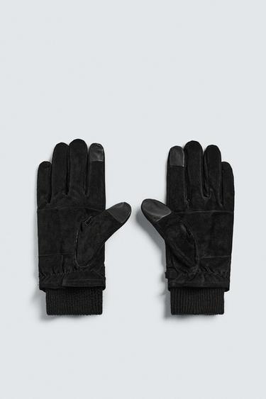 GANTS EN CUIR DAIM BIMATIÈRE - Noir de Zara - Image 3