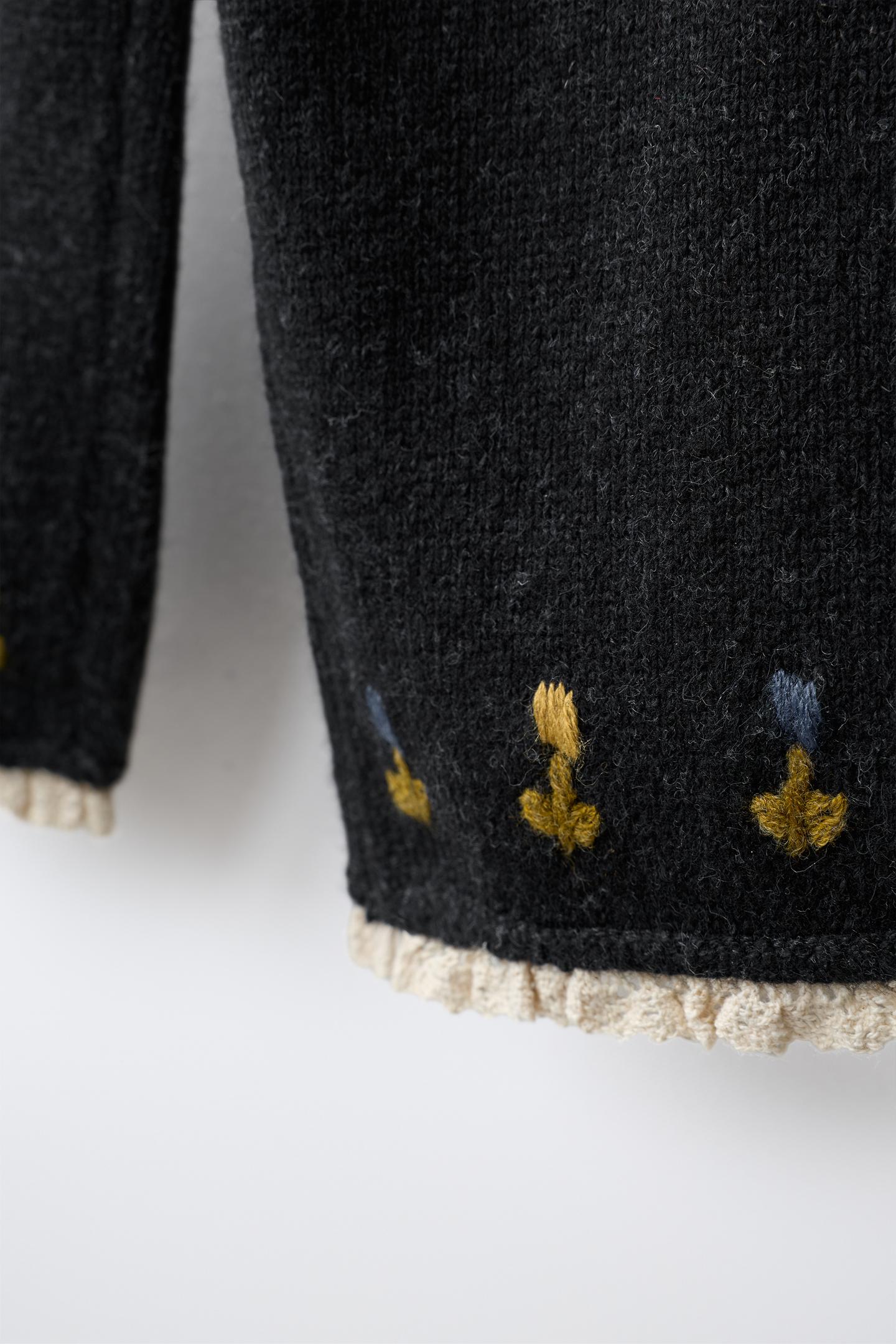 Детские брюки Zara Wool-Blend Knit Culotte, цвет: Антрацитовый серый — фото 5