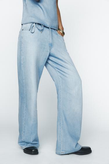 PANTALÓN DENIM TRF PIJAMERO - Azul de Zara