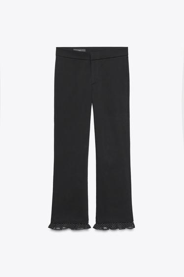 RUFFLED MINI FLARE TROUSERS - Black by Zara - Image 3