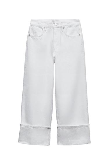 WIDE-LEG TURN-UP JEANS