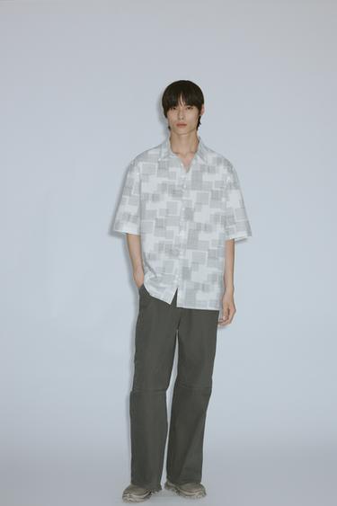 ABSTRACT PRINT SEERSUCKER SHIRT - Printed by Zara