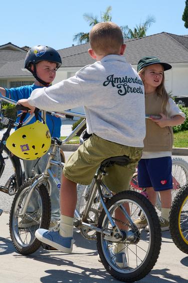 SWEATSHIRT MIT POLOKRAGEN UND STICKEREI - Grau meliert von Zara