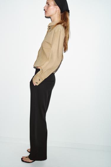 CHEMISE CINTRÉE TOUCHER DOUX - Marron clair de Zara - Image 3