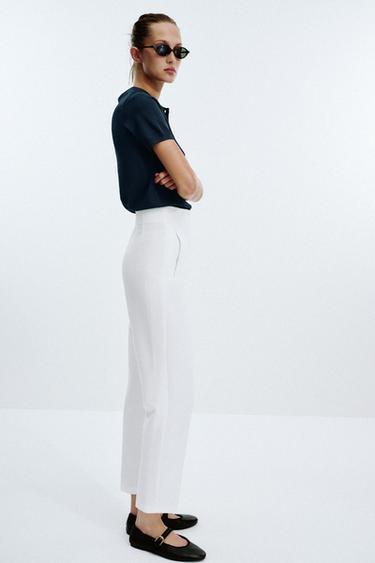 PANTALON TAILLE HAUTE - Blanc de Zara - Image 6