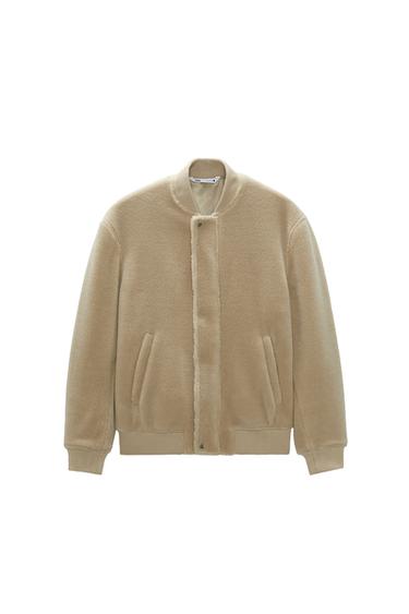 FAUX SHEARLING BOMBER JACKET