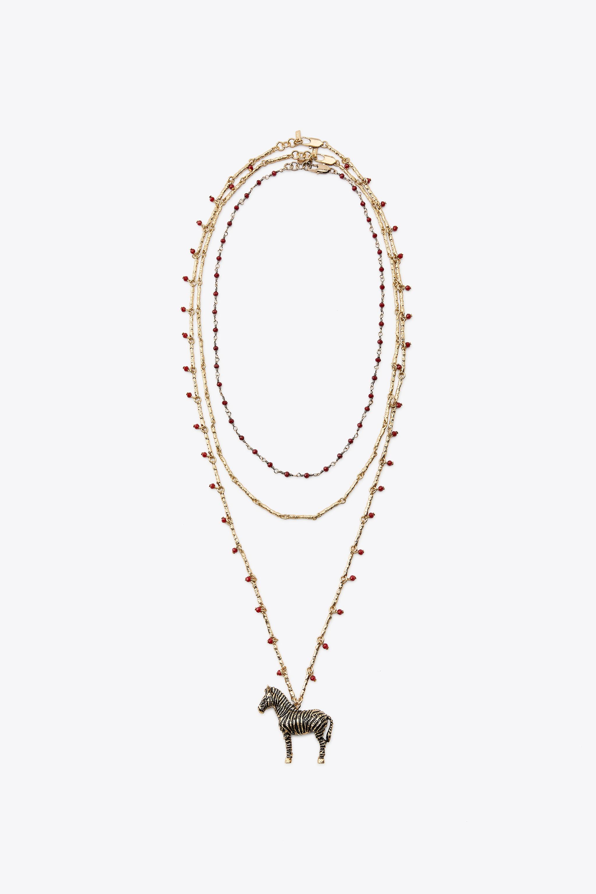 スペイン発送 ZARA ゼブラビーズネックレス 3個パック 今季新作 ゼブラビーズネックレス 3本セット - ゴールド | ZARA Japan / 日本
