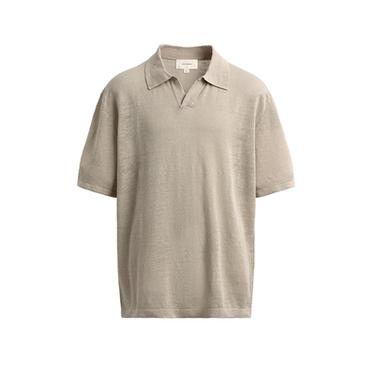 REGULAR FIT 100% LINEN KNIT POLO SHIRT - Oyster-white by Zara