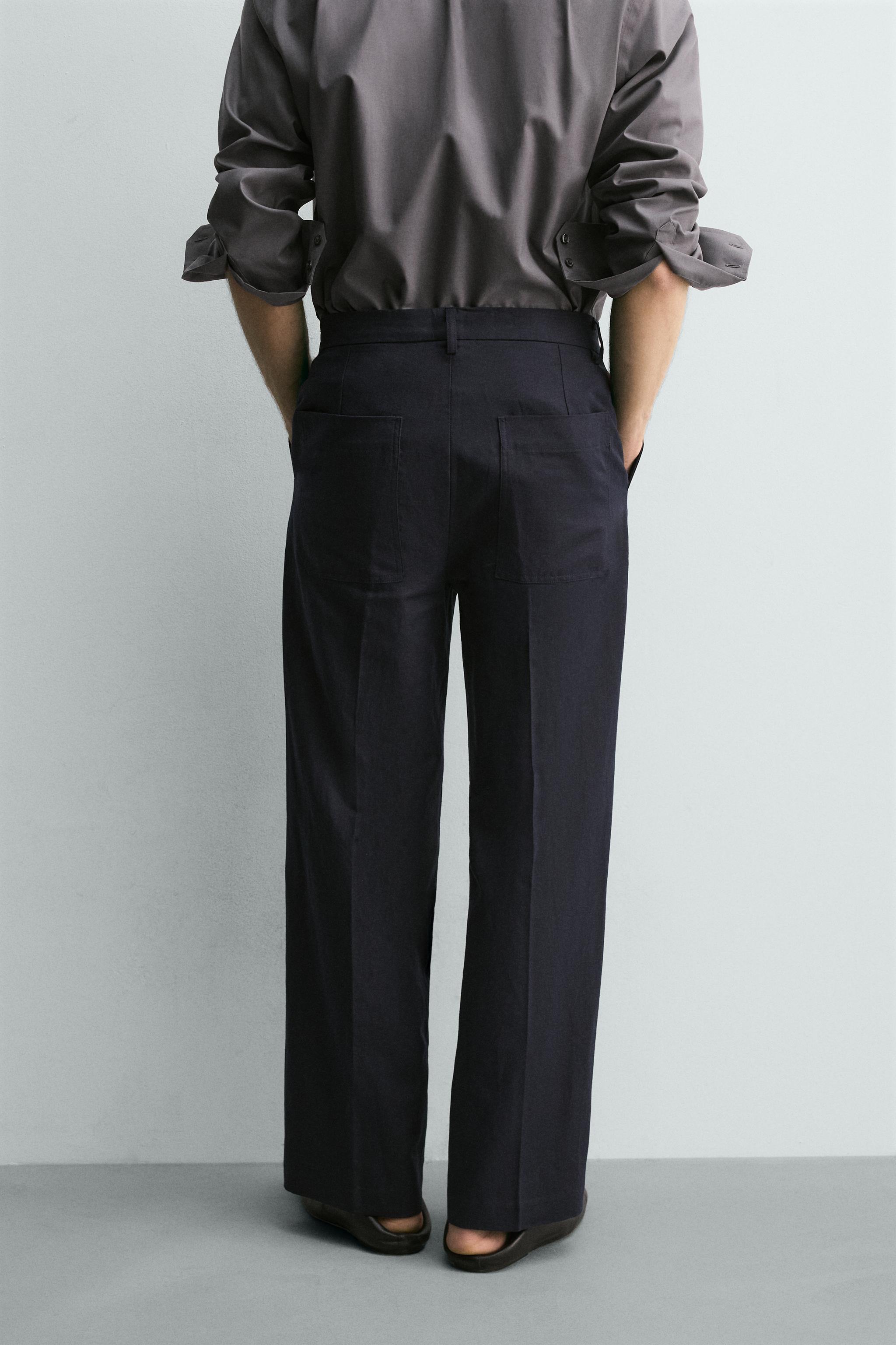 RELAXED FIT COTTON - LINEN PANTS