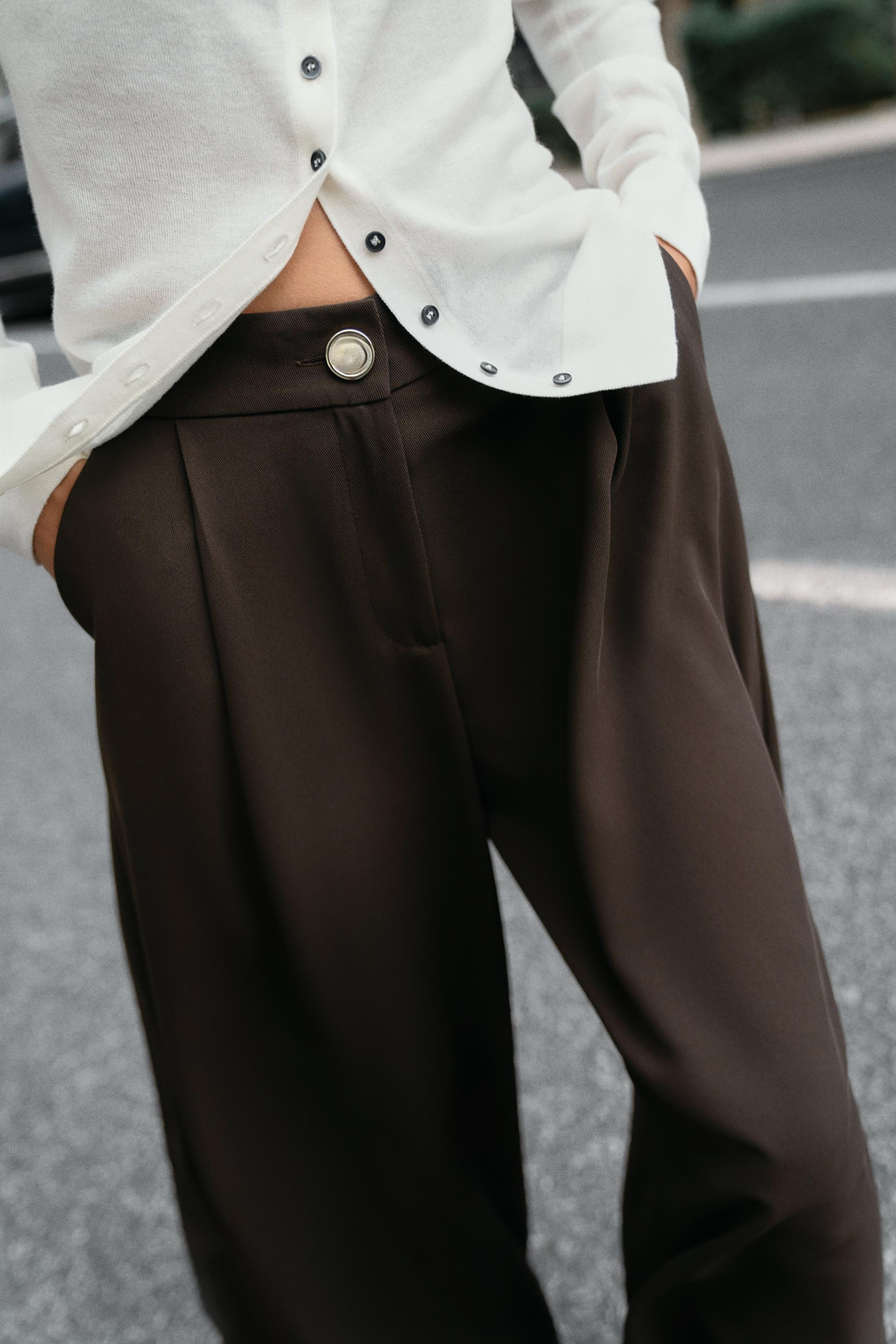 PANTALON PALAZZO BOUTON DORÉ