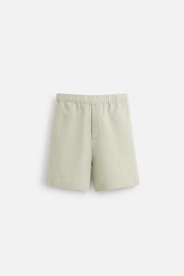 100% LINEN BERMUDA SHORTS - Light beige by Zara
