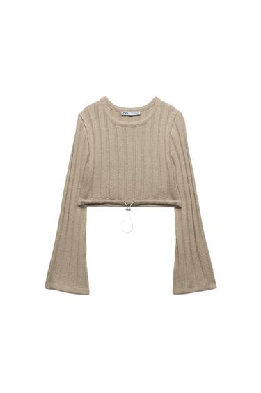 WRINKLE LOOK FINE KNIT TOP